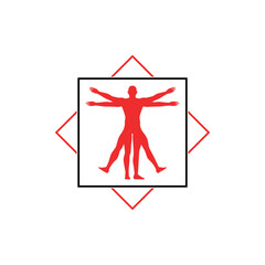 Vitruvian man, silhouette. vector illustration