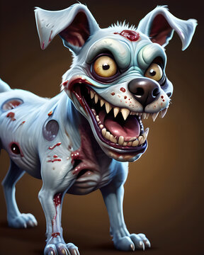 Cartoon Blue Zombie Dog