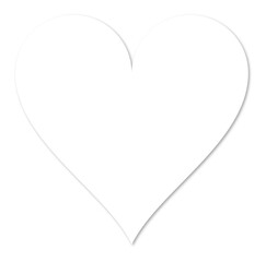 Heart. Icon with paper cut effect on blank background