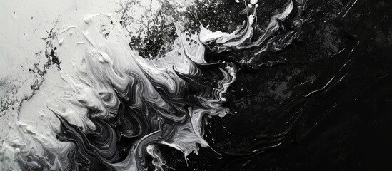 Vibrant Oil Paint in Black and White for Background