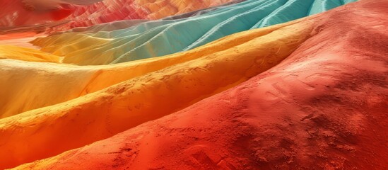 Vibrant and Colorful Sand Creates an Eye-catching Array of Red Hues amidst the Colorful Sand, Red Sands