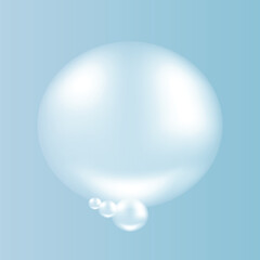 Vector Illustration of light blue or pastel color transparent sponges or soap bubbles. Beautiful clear light blue with copy space