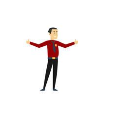 pose of police on duty vector uniform