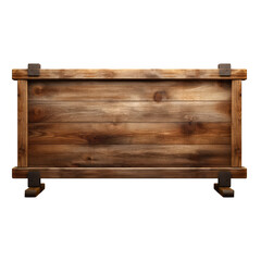 Wooden signboard isolated on transparent background