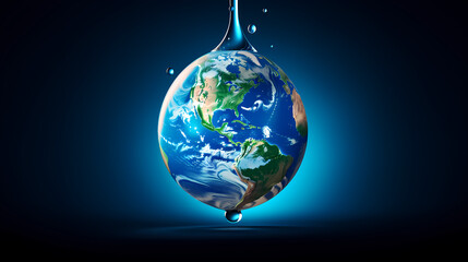 World Water Day background, concept of global warming and climate change