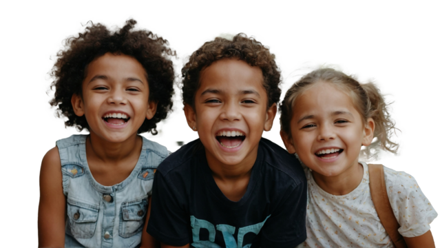 Diversity multiracial group of cheerful happy kids
