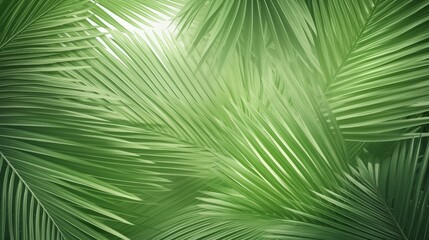 Fototapeta premium Light Palm Tree Leaves Background. Generative AI