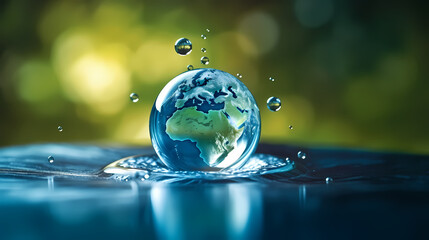 World water day concept, idea of saving water and protecting world environment