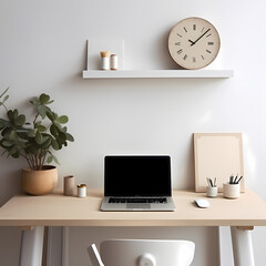 A minimalist workspace with a modern laptop.