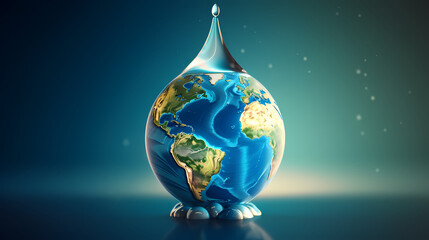 World water day concept, idea of saving water and protecting world environment