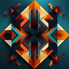 Abstract geometric patterns in bold contrasting colours