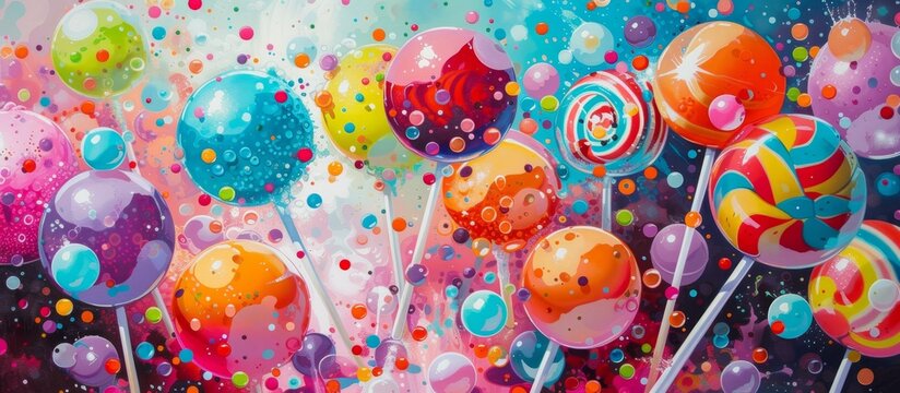 Sweet Bubblegum and Playful Lollipops - A Colorful Burst of Bubblegum and Lollipops in a Whimsical Delight of Bubblegum, Lollipops, and More Bubblegum