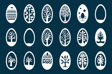 Easter egg bundle template, egg vector