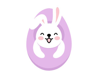 Easter background with egg and bunny
