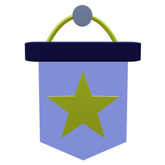 3 D illustration of icon badge icon