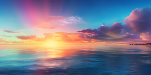 Naklejka na ściany i meble Beautiful seascape at sunset. Composition of nature.