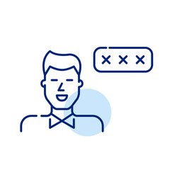 Male user account protected by password. Wrong input. Pixel perfect, editable stroke