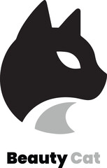 black cat head vector logo
