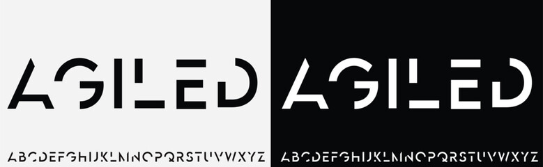 Modern Bold Font Sport Alphabet. Typography urban style fonts for technology, digital, movie logo design. vector illustration - obrazy, fototapety, plakaty