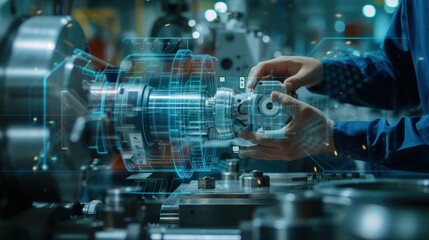 With a keen eye for detail, the expert engineer operates the lathe machine, sculpting the metal workpiece to perfection while harnessing the power 