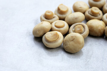 Champignon mushrooms in brine. Canned champignon mushrooms whole