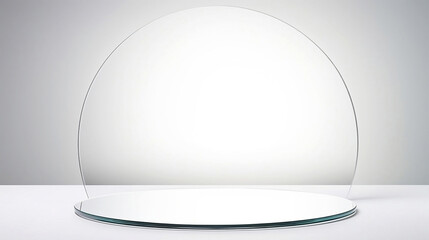 Circle mirror on the white table