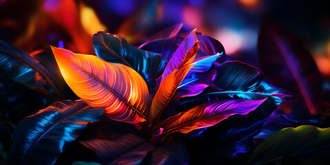 Colorful leaves background. 3d rendering, 3d illustration.