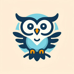 Obraz premium flat logo of Vector owl design