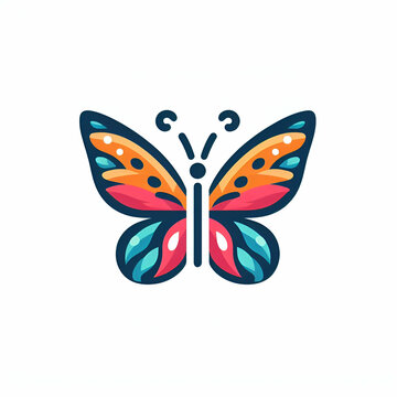 flat logo of Vector butterfly design
