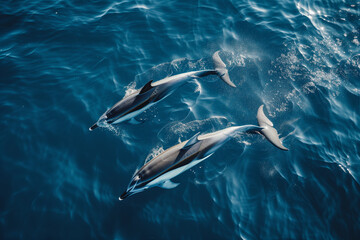 Wild Pod of Dolphins  - obrazy, fototapety, plakaty