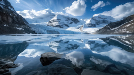 Fototapeta na wymiar Majestic mountain glaciers and glacial lakes