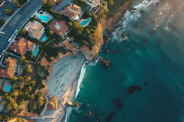 Aerial of Laguna Beach, California 