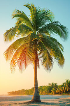Coconut palm trees isolated.