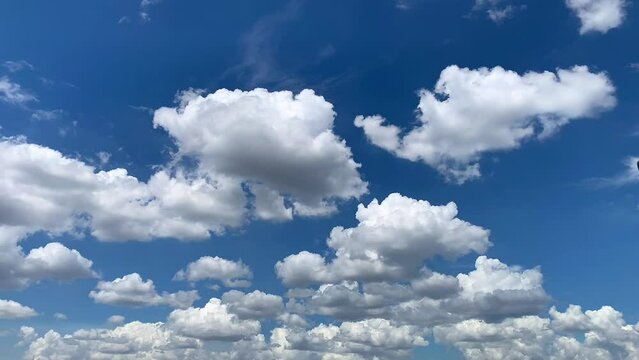 blue sky with white clouds timelapse