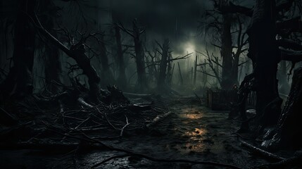 eerie horror forest