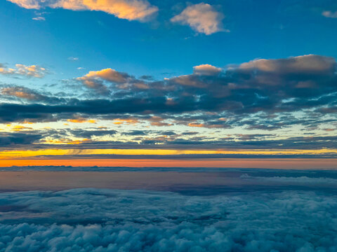 The tranquil scenery on a plane from Japan