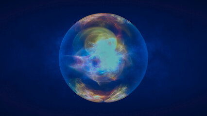 Fototapeta na wymiar Translucent glass energy futuristic magic round ball liquid plasma sphere. Abstract background. Video in high quality 4k, motion design