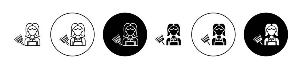 Maid Vector Illustration Set. Spotless Service sign suitable for apps and websites UI design style.