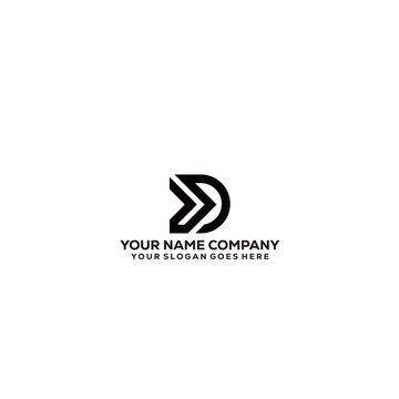 Initial Dlogo design with thick line concept for company