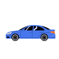 Fototapeta premium Blue Sedan Car Flat Style Element