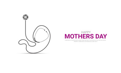 Happy Mother's Day. Mother's day creative design for social media banner, poster 3D Illustration