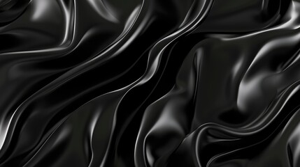 Obraz premium Abstract sophistication with black shiny matte shapes, merging sleekness and mystery seamlessly, Ai Generated.