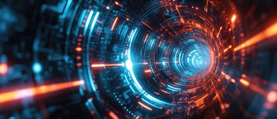 Fototapeta premium abstract futuristic time travel technology background --ar 7:3 --v 6 Job ID: 7e8655fb-3d35-4057-9363-e41ac1d9b3a7