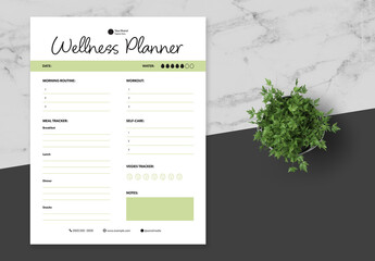 Black and Green Wellness Planner