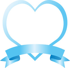 Naklejka premium ハートのフレーム リボン 吹き出し 枠 背景 飾り コピースペース イラスト素材