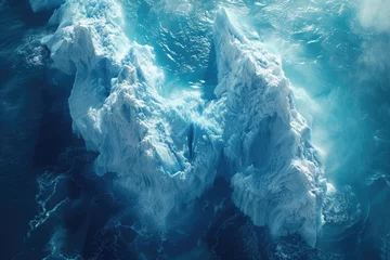 Raamstickers Highlighting the melting ice caps as a symbol of global warming © Veniamin Kraskov