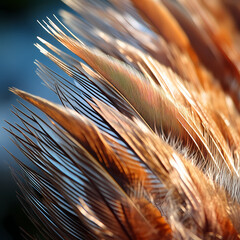 Macro shot of a feather with intricate details.