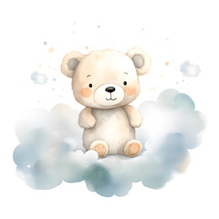 Baby Teddy Bear on a cloud 