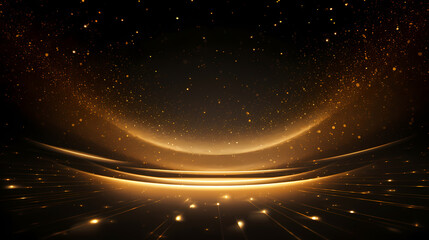 Luxurious podium, decorated with sparkling light effects
