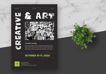 Black and Green Exhibition Flyer